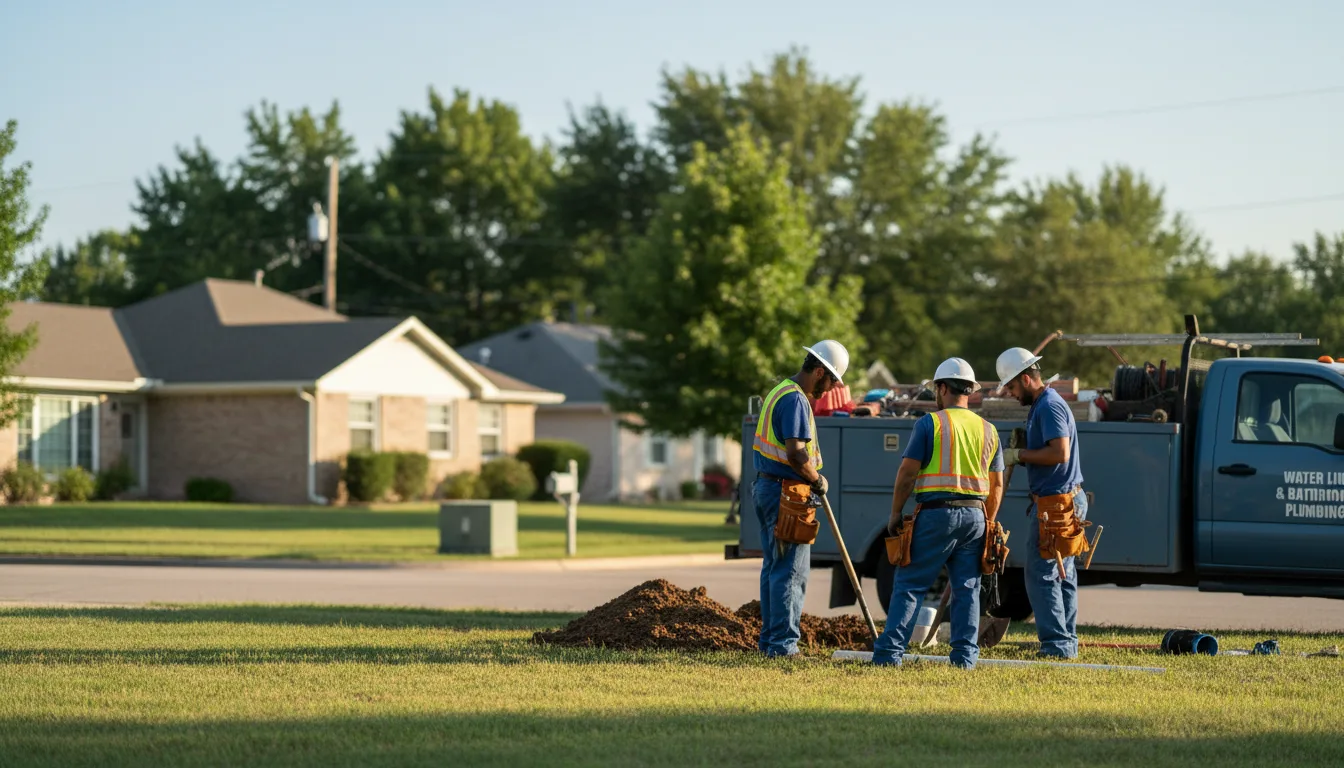 Residential water line and bathroom plumbing service in Brandon, TX